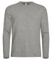 Heren T-shirt lange Mouw Clique Premium Grijs Melange